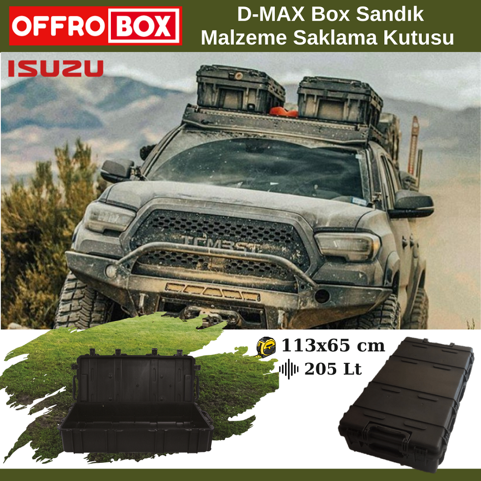 Isuzu D-Max Off Road Box Büyük Saklama Kutusu Off Road Sandık 113x65x28 cm