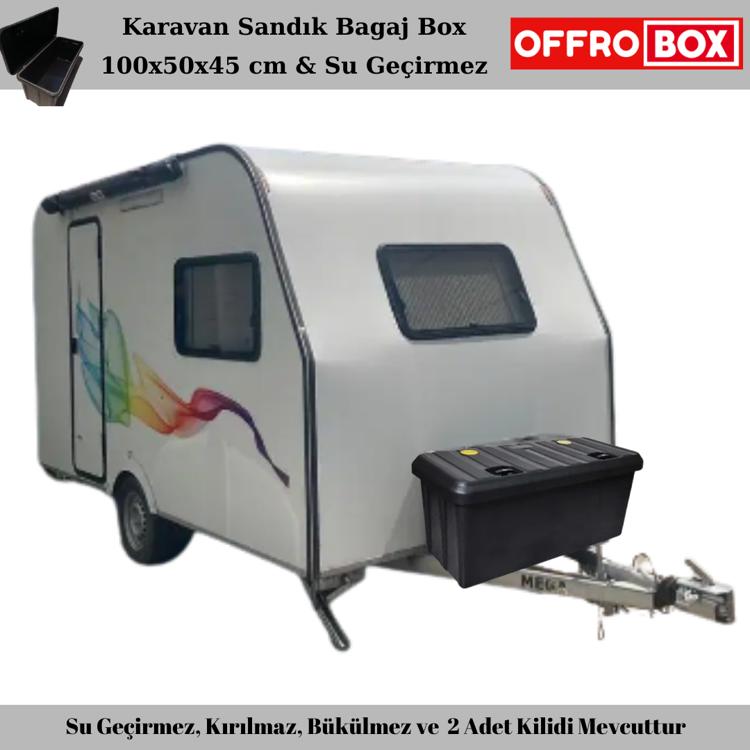 Karavan Sandık Karavan Ön Sandık Araç Kilitli Kutu 100x50x45 cm